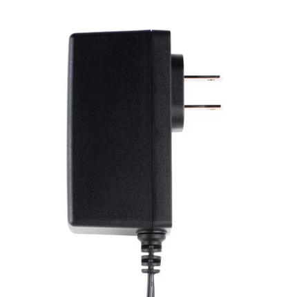 Side profile view of the compact Motorola 25012022001 15W AC wall adapter for desktop chargers.