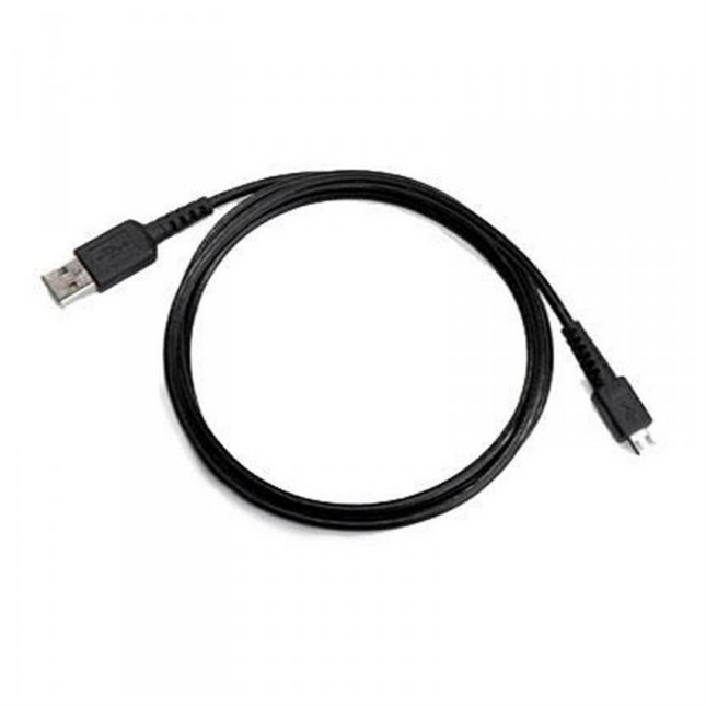 Full view of the shielded black Motorola 30009477001 USB interface cable for radio repeater maintenance