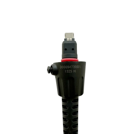 Close-up detail of the GCAI multi-pin radio interface connector on the Motorola 3075336B17 cable.