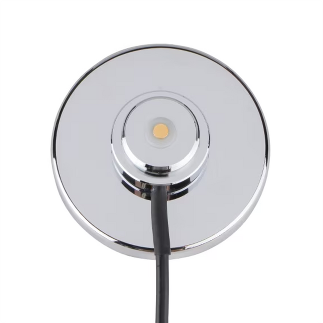 Front view of the Motorola 3080384M45 chrome magnetic NMO mount with 12ft RG58A/U cable.