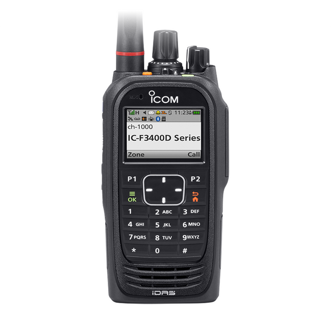 Icom F3400DS VHF (136–174MHz) IDAS Portable Two-Way Radio with Color Display