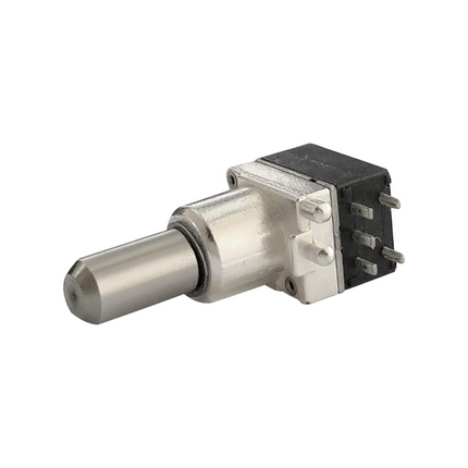 Side profile showing the terminal pins on the Motorola 4015186H02 MOTOTRBO volume control switch.