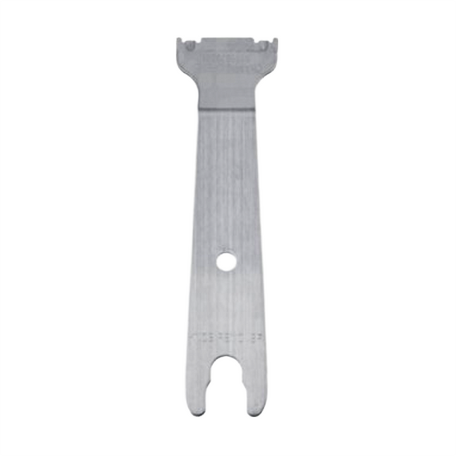 Front view of the genuine Motorola 6680702Z01 chassis opener and knob removal tool for two-way radios.