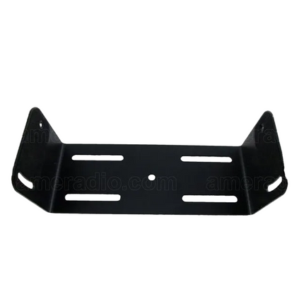 Side profile view of the heavy-duty steel Icom 8010020700 vehicle mounting bracket.