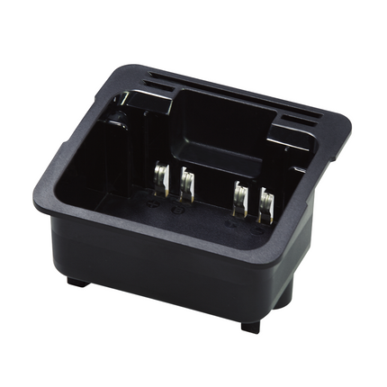 Front angle view of the Icom AD132N charger adapter cup insert for BC214 multi-unit desktop charger bases.