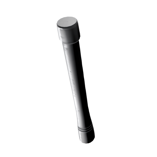 Close-up detail of the SMA male connector and brass core on the Hytera AN0143H08 antenna.