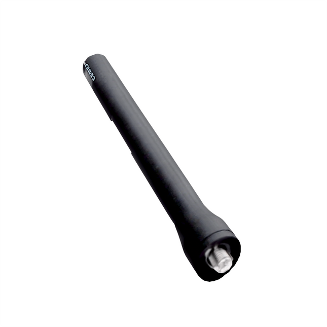 Hytera AN0153H12 VHF/GPS combination whip antenna highlighting the flexible rubberized outer sleeve.