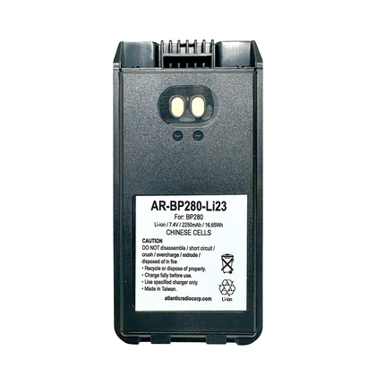 Atlantic Radio BP280-AR Lithium-Ion Battery - 2280mAh with IP67 Waterproof Rating