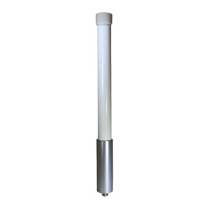 Front view of the Atlantic Radio ATL-BASE-420-520-2dBi white fiberglass UHF base station antenna.