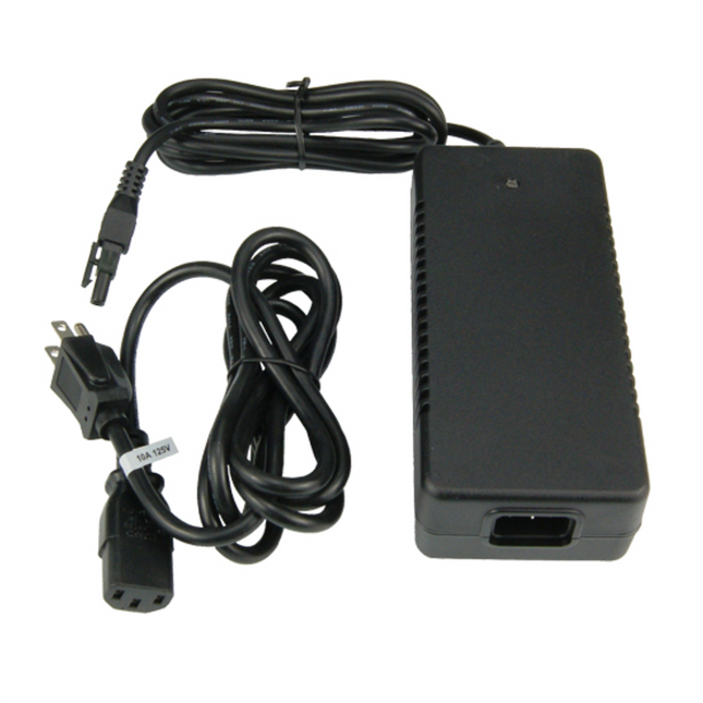 Detail view of the 2-pin connector plug on the Icom BC157S 12V 7.5A AC power adapter output cable assembly.