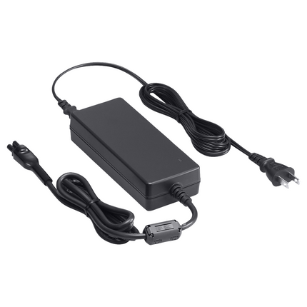 Top profile of the compact Icom BC157S AC adapter highlighting durable casing and power input specifications.