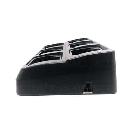 Side layout profile of the compact Icom BC214 six pocket rapid rate fleet battery charging unit.