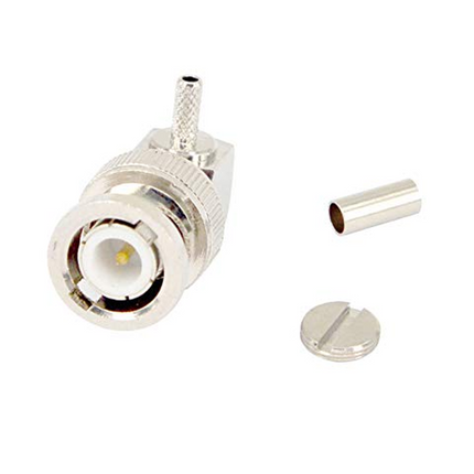 Atlantic Radio BNC Male Right Angle Crimp RF Connector RG142 LMR195 RG58 RG400 LMR200 Cable