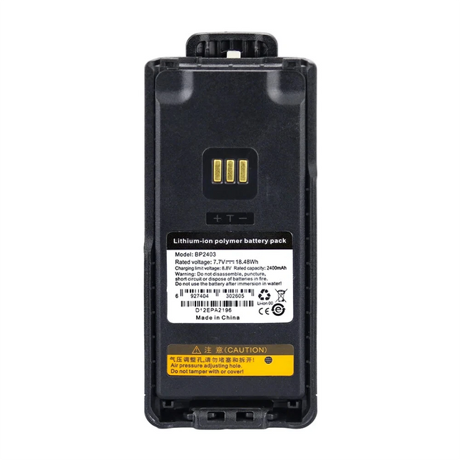 Hytera BP2403 Lithium Polymer Battery (2400mAh) - IP68 for HP702 & HP782