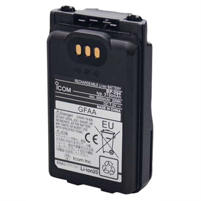 Icom BP294 Lithium-Ion Battery - 3150mAh, High Capacity (F52D, F62D, M85)