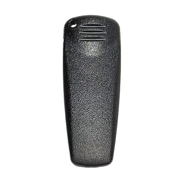 Ritron CB-PT replacement belt clip highlighting the durable black polymer frame and rear spring attachment mechanism.