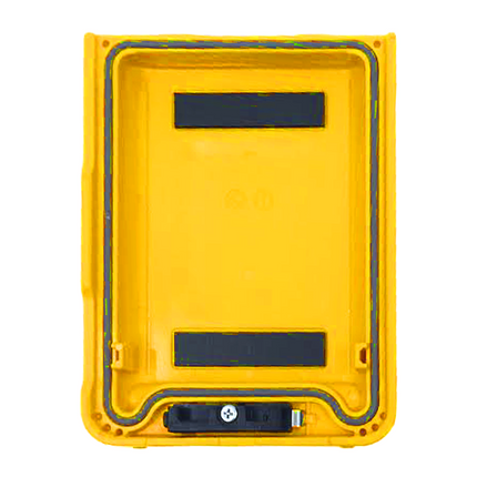 Internal view showing perimeter sealing gasket and latching clips on the Motorola CB7191000 cover.