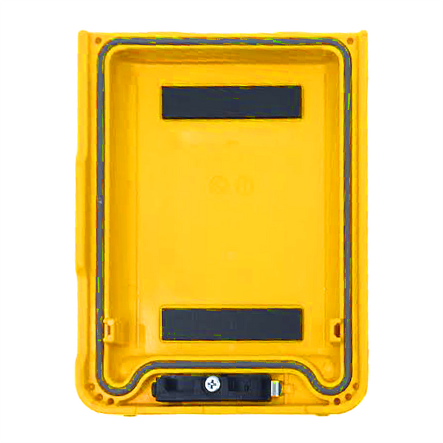Internal view showing perimeter sealing gasket and latching clips on the Motorola CB7191000 cover.