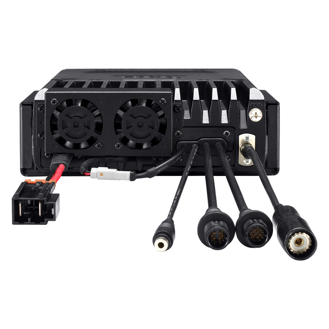Rear view of the Icom CFUF8100 cooling fan showing the integrated electrical power connector lead.