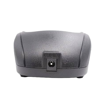 Rear view of the lightweight Hytera CH10A03 charging cradle displaying the low voltage DC auxiliary input port.