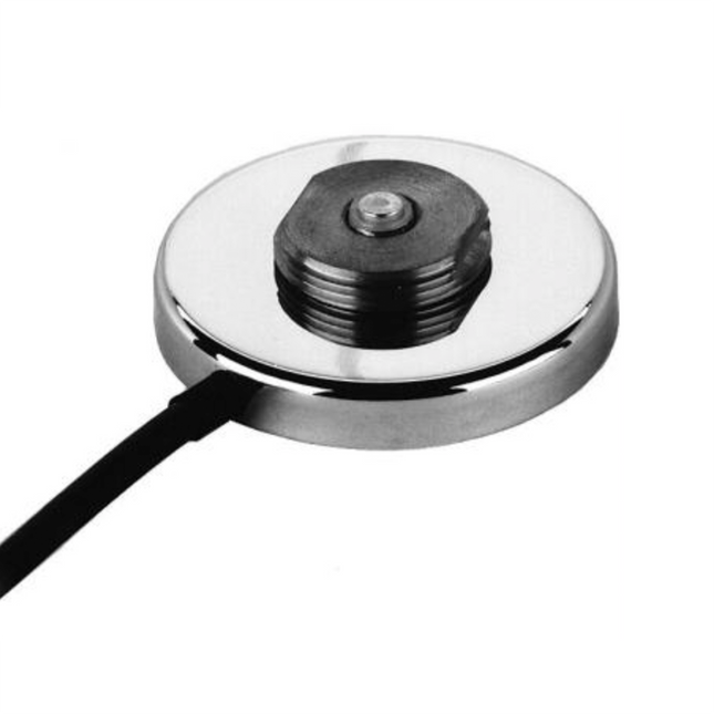 Top view of PCTEL G-NC chrome magnetic base showing the 1-1/8 inch 18 thread NMO mounting interface.