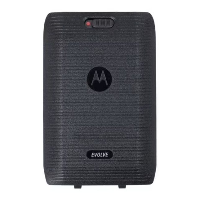 Front exterior view of the genuine Motorola HKLN5002A high-capacity battery door cover for Evolve.