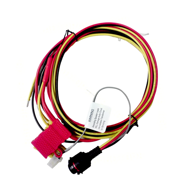 Side profile view of a Motorola HKN6188B power and speaker cable highlighting its durable weather-resistant outer insulation sheath.