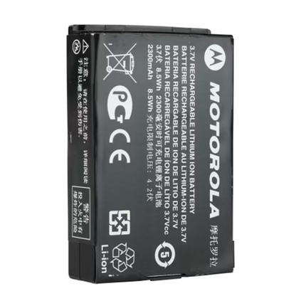 Front view of the ultra thin Motorola HKNN4013B BT90 2300mAh lithium ion rechargeable radio battery pack.