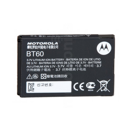 Front view of the genuine Motorola HKNN4014B Li-Ion Battery for CLP1010e showing alignment contacts.