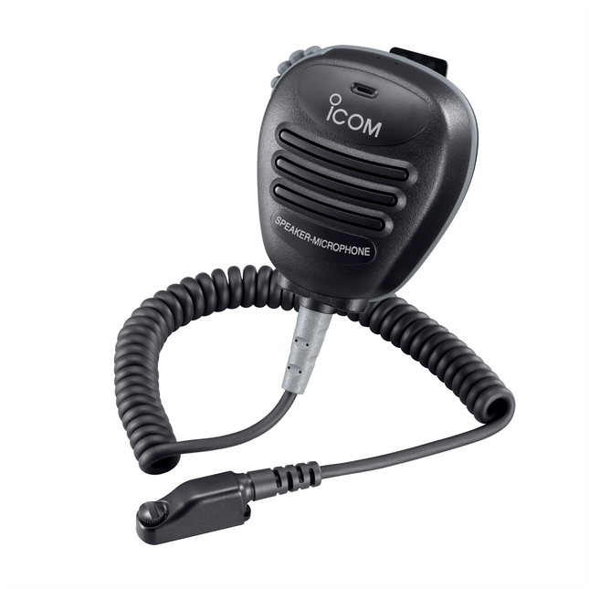 Close-up detail of the 9-pin spring type connector on the Icom HM138 speaker microphone cable.