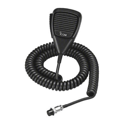 The genuine Icom HM176 aviation microphone displayed cleanly from a top-down perspective.