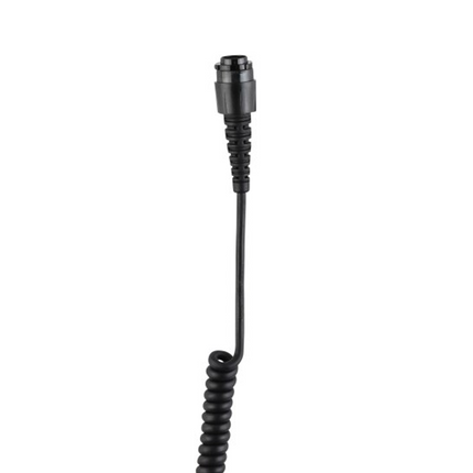 Close-up detail of the connector for the Motorola HMN4097A handset.