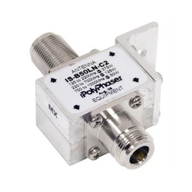 PolyPhaser IS-B50LN-C2 10 MHz - 1 GHz N Female Bulkhead Coax RF Surge Protector