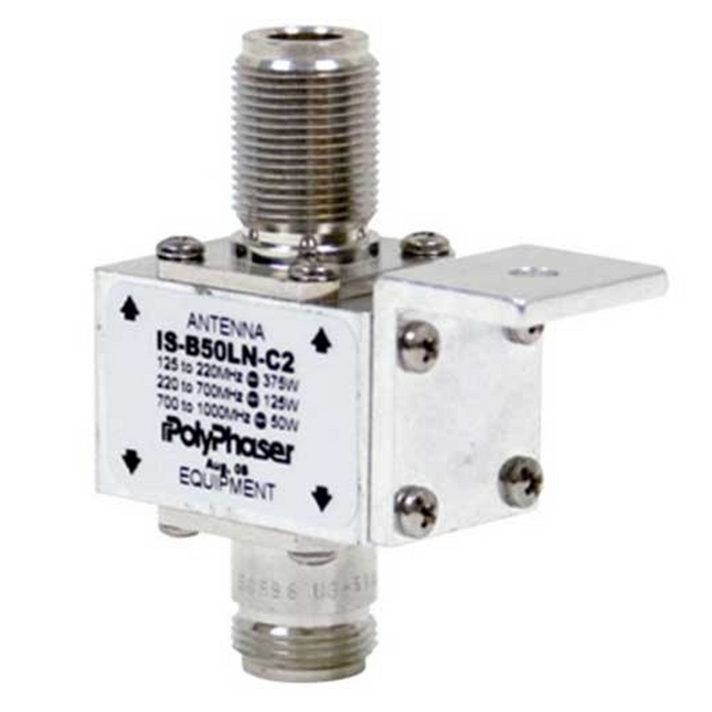 PolyPhaser IS-B50LN-C2 10 MHz - 1 GHz N Female Bulkhead Coax RF Surge Protector