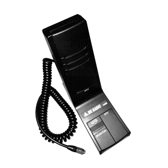 Profile view of the heavy-duty weighted base on the Bendix King KAA0258 Desktop Microphone for KNG-M150.
