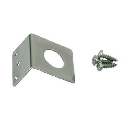 Side right-angle view of the TE Connectivity Laird LBT3400 3/4" Trunk Groove L-Bracket for mobile radio mounts.