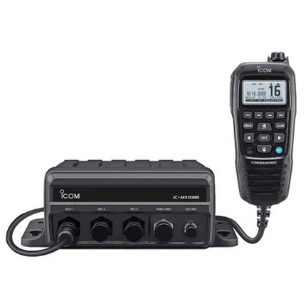 CommandMic remote handset showing black HM-195GW model.