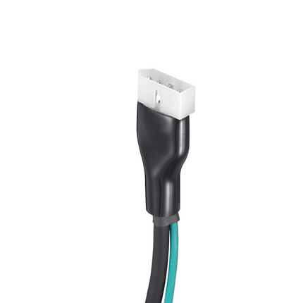 Close-up detail of the 4-pin plug connector on the Icom OPC2321 tuner control cable.