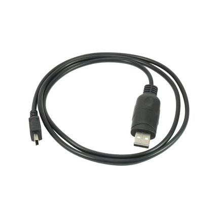 Close up view of the heavy duty molded strain relief boot on a Hytera PC30 data connection cable.
