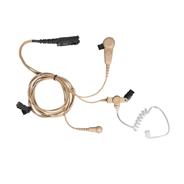 Motorola PMLN6755A 3-Wire Surveillance Earpiece with Combined Mic/PTT (Beige)