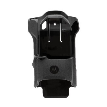 Motorola PMLN8371A Classic Holster for APX N70 showing the front profile of the durable rigid black plastic carry shell.