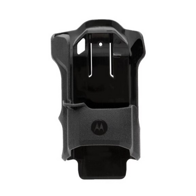 Motorola PMLN8371A Classic Holster for APX N70 showing the front profile of the durable rigid black plastic carry shell.