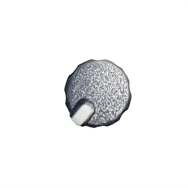 Top down view of the Motorola PMLN8681A volume replacement knob highlighting its high grip textured perimeter.