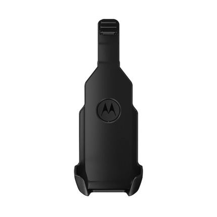 Front perspective of the Motorola PMLN8795A swivel carry holster for the TLK 200 radio.