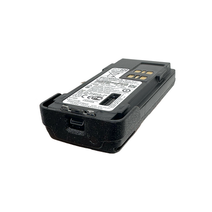 Motorola PMNN4544A Two-Way Radio Battery for XPR7550e unboxed and standing ready for enterprise multi-shift deployment.