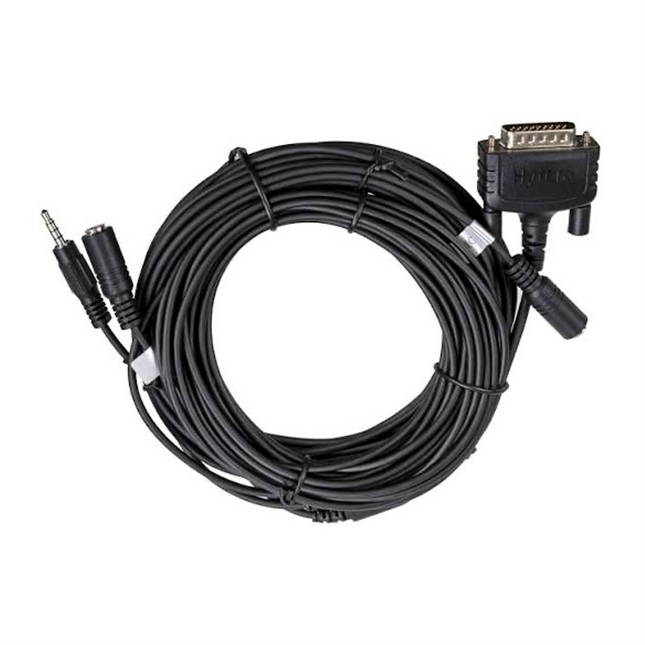 Overview of the Hytera POA117 5-meter DB26 hands-free mic, external speaker, and foot PTT cable kit.