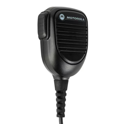 Front view of the Motorola RMN5052A compact palm microphone for MOTOTRBO mobile two-way radios.