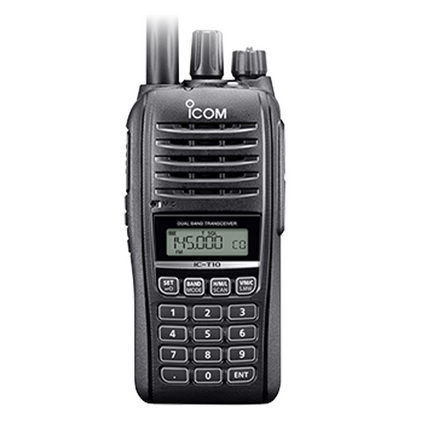 Icom T10 VHF UHF Dual Band Handheld - Rugged and Compact