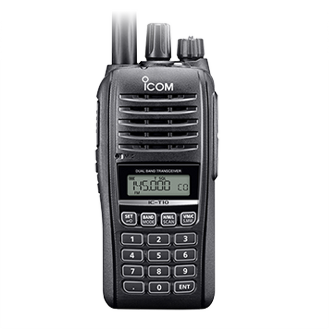 Icom T10 VHF UHF Dual Band Handheld - Rugged and Compact
