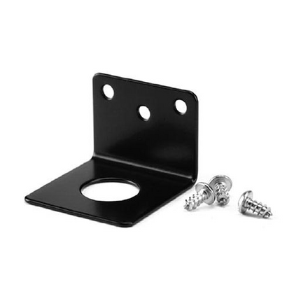Atlantic Radio TMB34B-AR Trunk Mount L-Bracket in black powder coat finish with integrated 3/4-inch NMO hole.